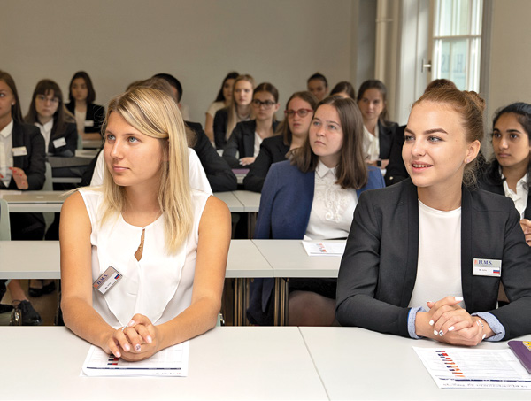 Students in a workshop classroom at BHMS in Lucerne